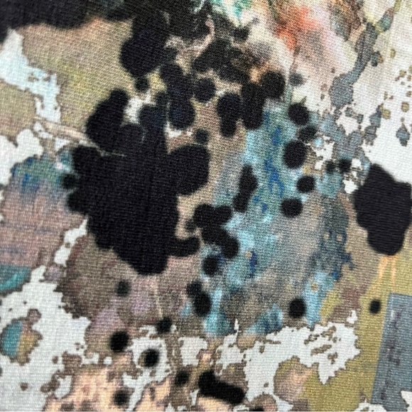 Tolani Karma Black Abstract 3/4 Sleeve Open Cardigan - Picture 7 of 13